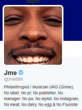jme twitter bio