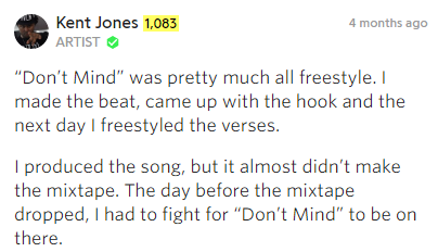 kent jones don't mind freestyle