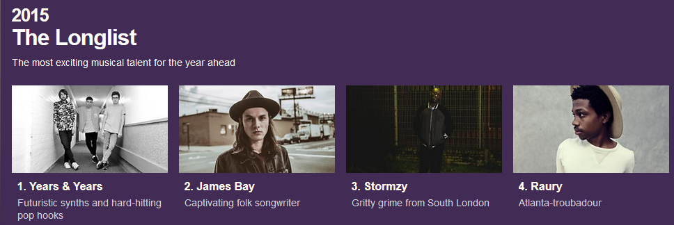 BBC Sound of 2015 Longlist