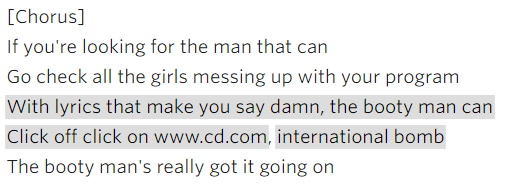 Craig David - Booty Man lyrics