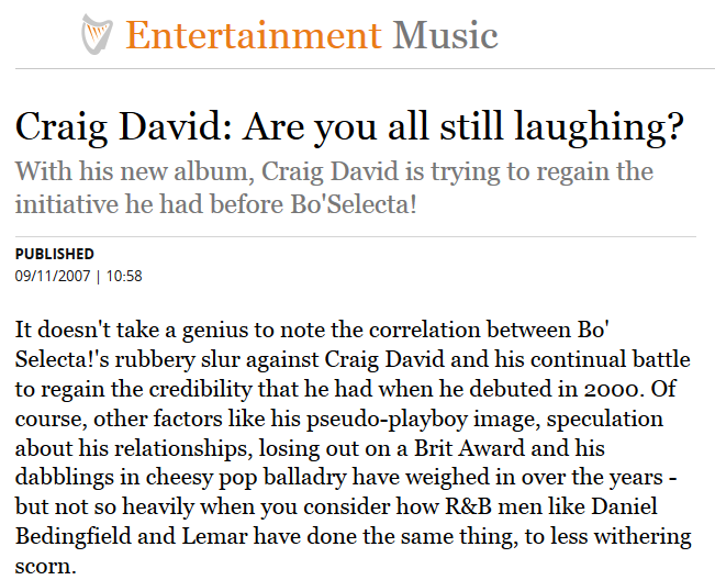 Independent Ireland - Craig David