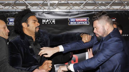 david haye tony bellew press conference punch