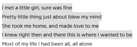 I met a little girl lyrics