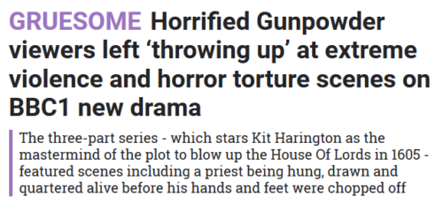 The Sun - Gunpowder headline