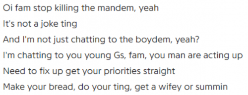 Novelist - Stop Killing the Mandem lyrics